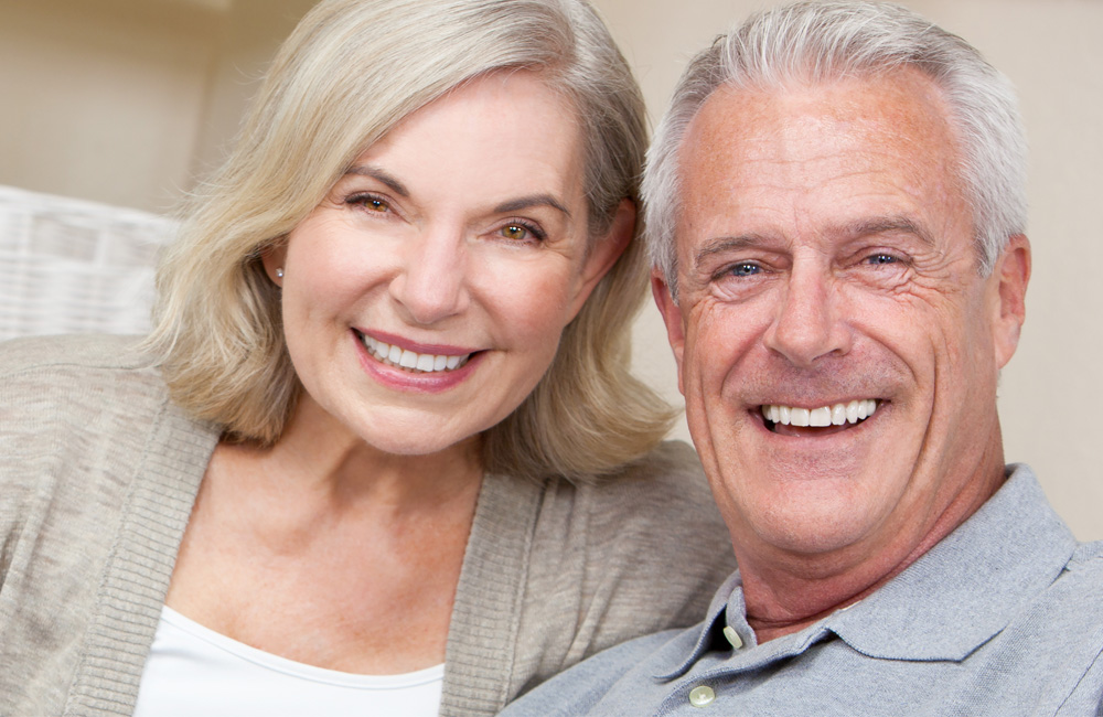 Couple smiling