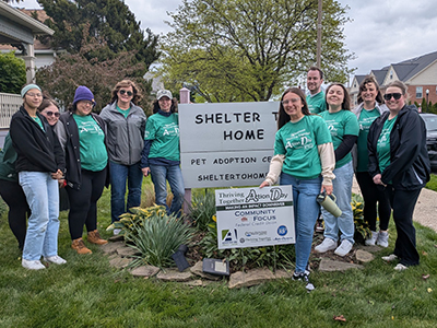 Community Focus Team volunteering at the Shelter to Home Animal Shelter in Wyandotte
